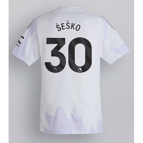 Manchester United Benjamin Sesko #30 Fußballbekleidung Auswärtstrikot 2025-26 Kurzarm